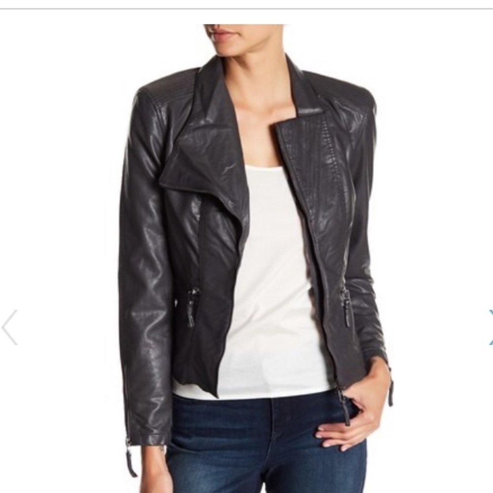 Blank NYC black faux leather jacket SZ M